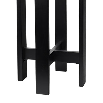 Elena 24" Minimalist Structured Wood Drink Table and Decorative End Table with White Marble Round Top